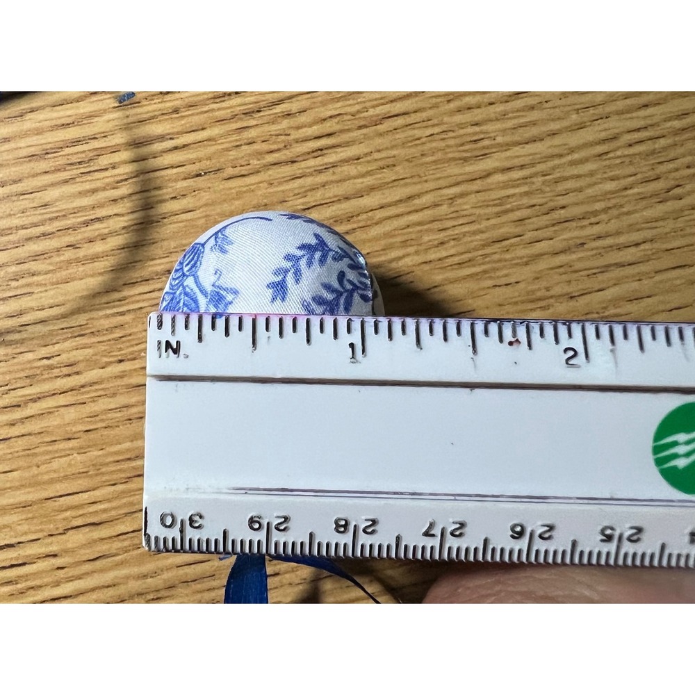 15pc Blue White Chinoiserie Fabric Easter Egg Ornaments Floral Tree Decor - Picture 5 of 9